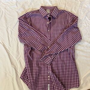 Brooks Brothers Purple and White Checkered Shirt
